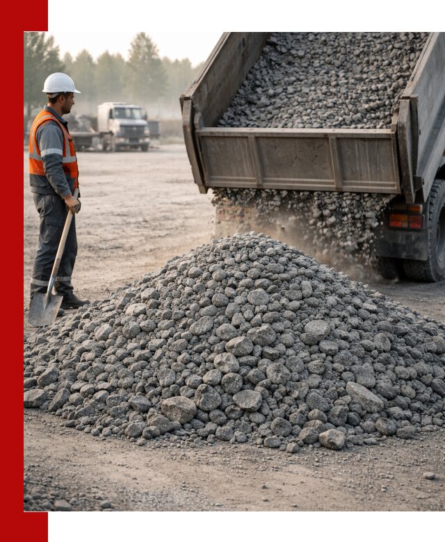 Гранитный щебень фракции 100–201 для строительства в Старом Осколе