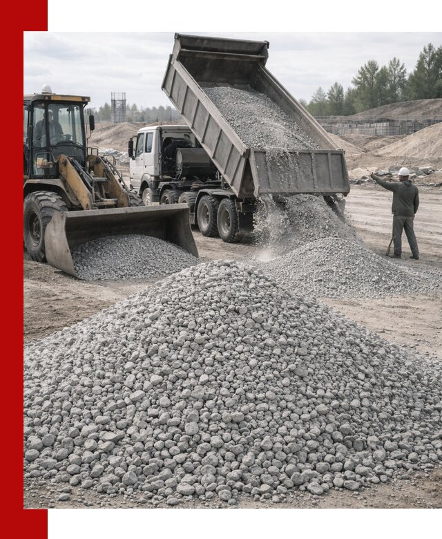 Доставка известнякового щебня фр. 5–20 в Старом Осколе