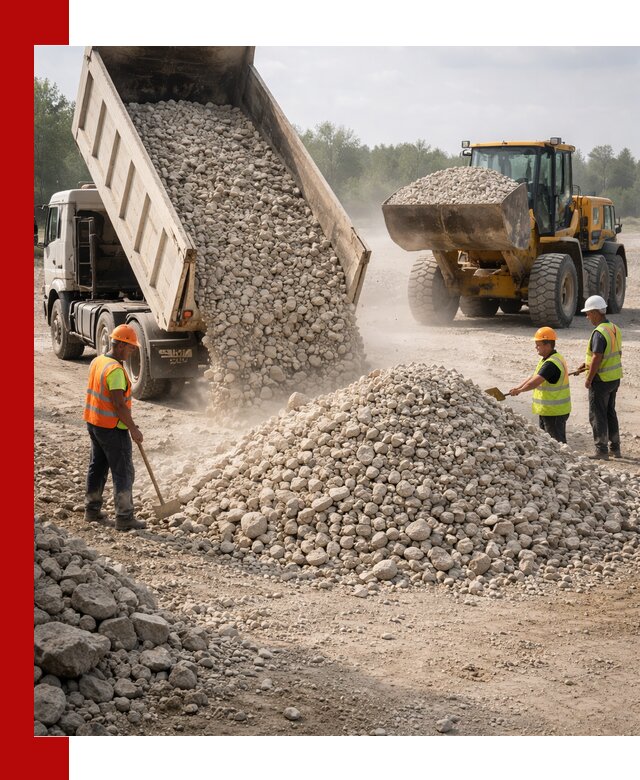 Доставка известнякового щебня фр. 40-70 в Старом Осколе