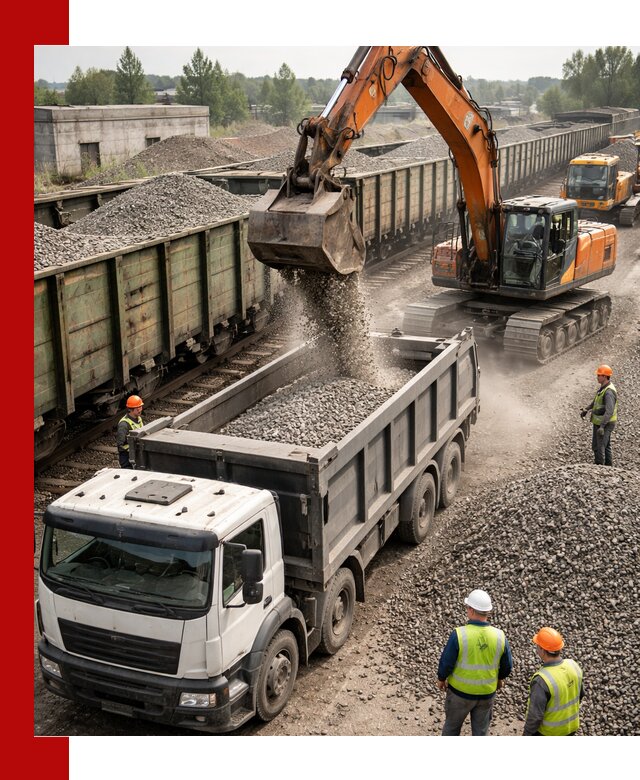 Железнодорожный щебень фракция 25–60 для поставок в Старом Осколе