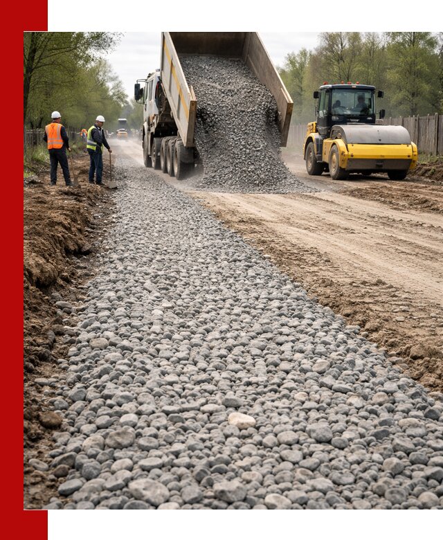 Доставка щебня для отсыпки дорог в Старом Осколе высокого качества