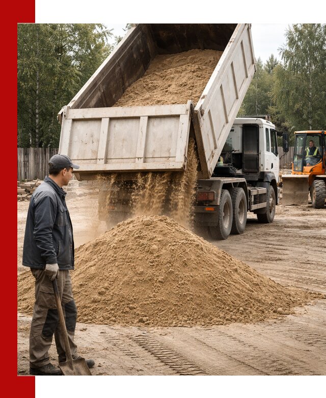 Доставка и продажа песка с разгрузкой в Старом Осколе