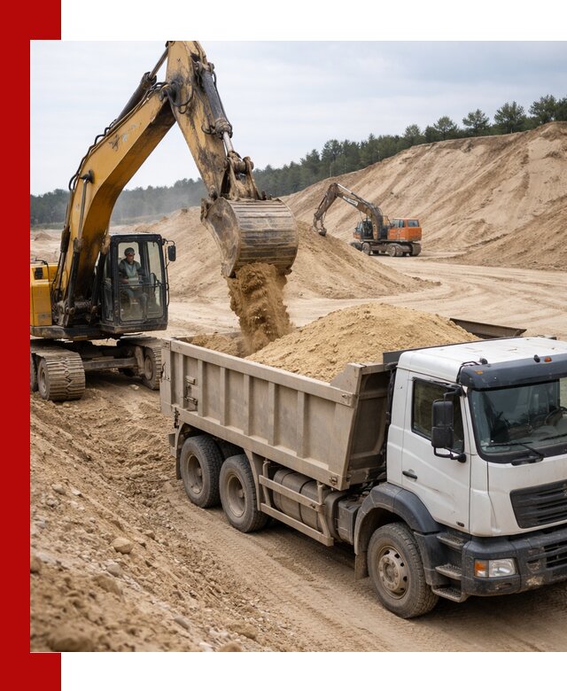 Доставка карьерного песка с самосвалами и разгрузкой в Старом Осколе