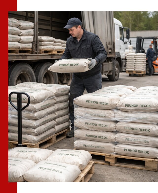 Речной песок в мешках с доставкой в Старом Осколе