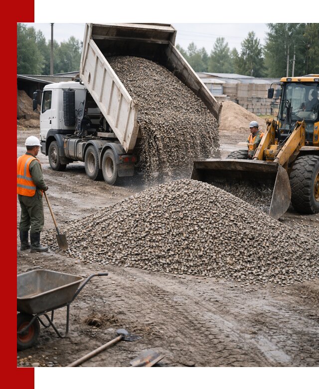 Мытый гравий с доставкой в Старом Осколе от карьера до участка