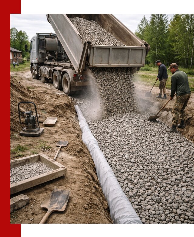 Гравий для дренажа с доставкой в Старом Осколе качественный и недорогой