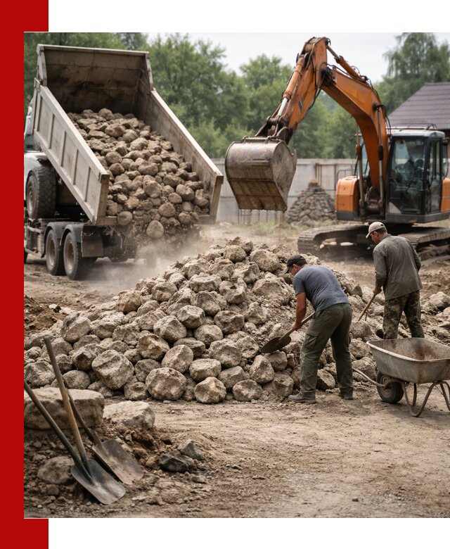 Доставка и разгрузка бутового камня в Старом Осколе