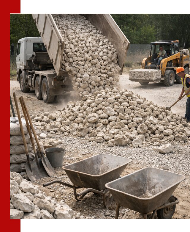 Доставка и продажа бутового известнякового камня в Старом Осколе