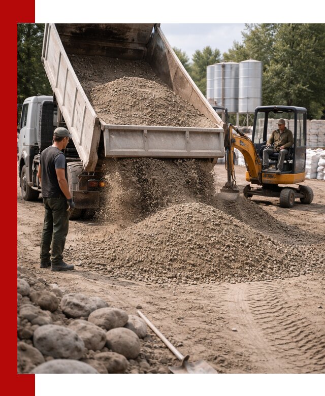 Доставка ПГС С3 в Старом Осколе самосвалами и миксерами