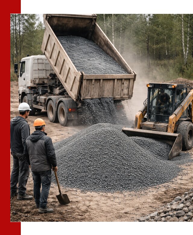 Гранитный отсев 0-5 с доставкой и разгрузкой в Старом Осколе