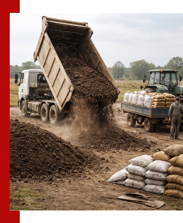 Доставка грунта и удобрений оптом в Старом Осколе для сельхоз и строительства