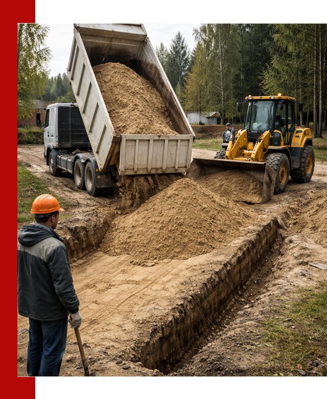 Доставка песчаного грунта в Старом Осколе для строительных работ