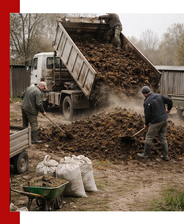 Доставка коровьего навоза самосвалом в Старом Осколе