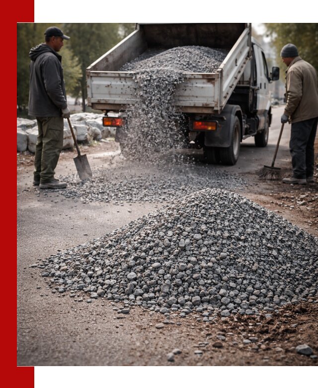 Гранитная крошка для посыпки дорог и тротуаров в Старом Осколе