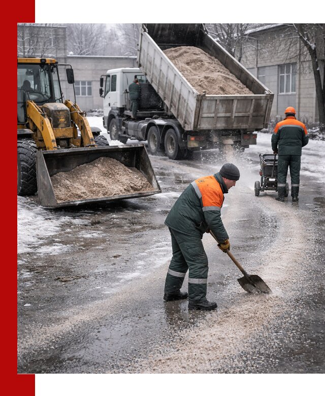 Реагент против гололеда с доставкой и нанесением в Старом Осколе