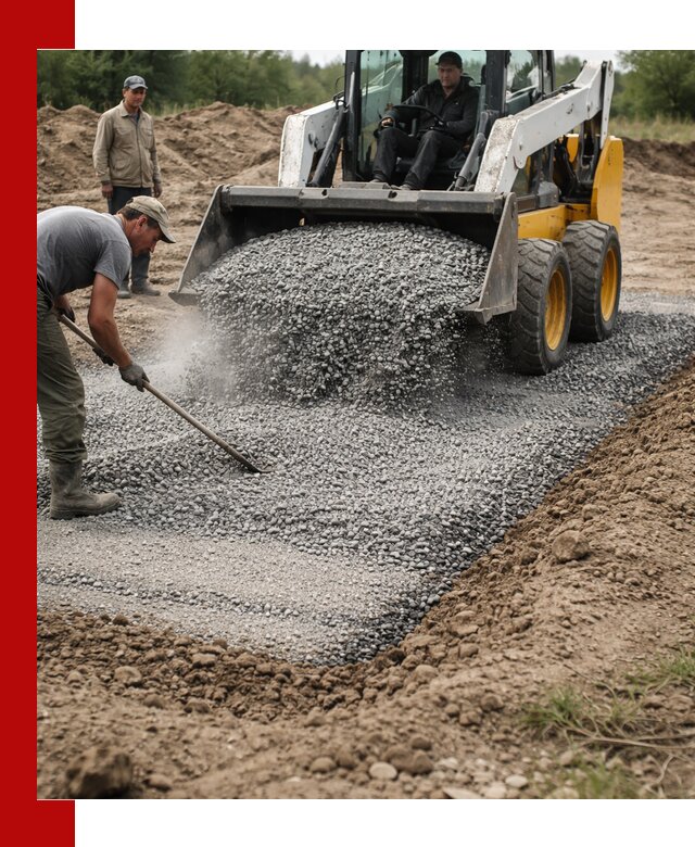 Устройство щебеночной подушки в Старом Осколе для дорог и фундаментов